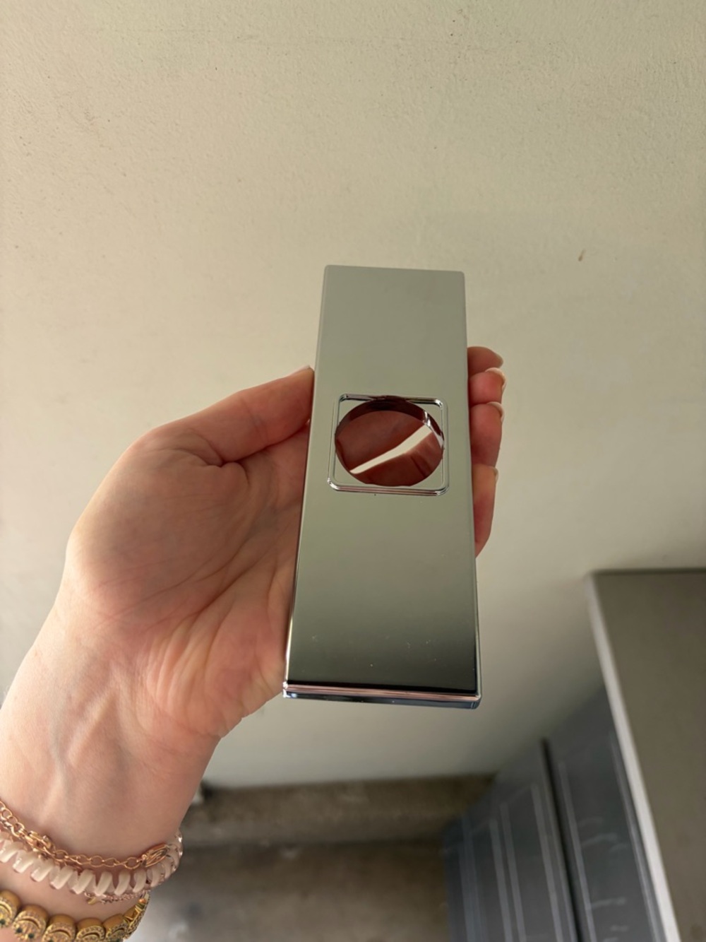 Brand New - DELTA Chrome Rectangular Faucet Escutcheon Plate with Single Hole